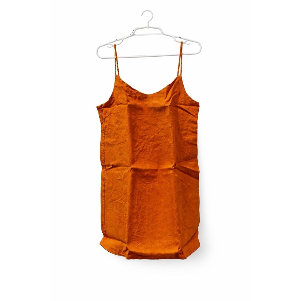 Bed Threads Rust French Flax Linen Slip Dress M Sleepwear Nightgown NWT New